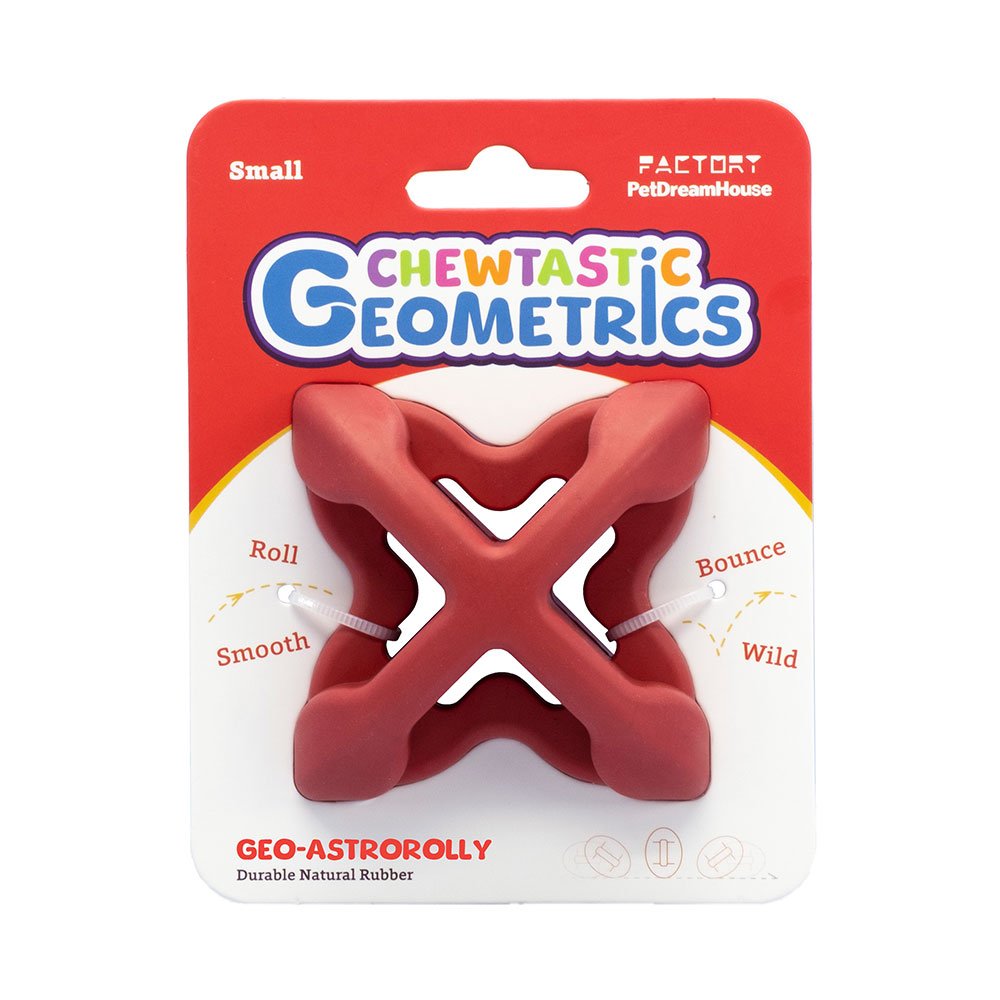 Pet Dream House Chewtastic Geometrics Natural Small  Geo-AstroRolly Red