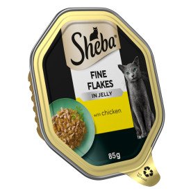Sheba Fine Flakes In Jelly With Chicken Tray 22x85g