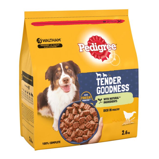 Pedigree Dog Dry Tender Goodness with Chicken 3x2.6kg