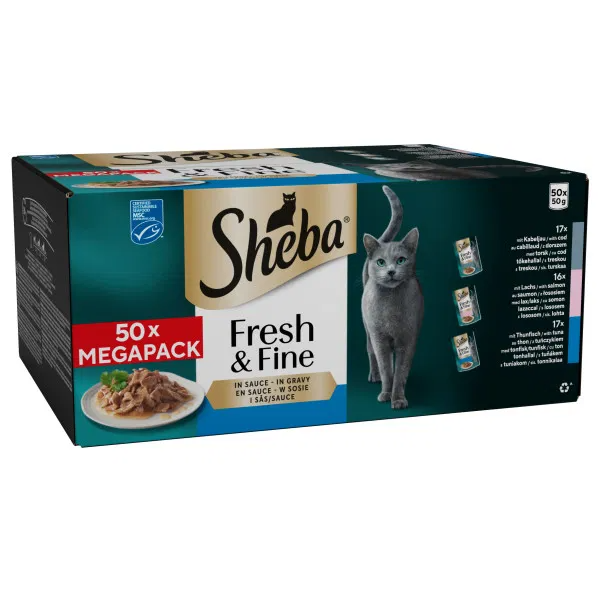 Sheba Fresh & Fine Cat Pouches Fish Collection in Gravy 50x50g