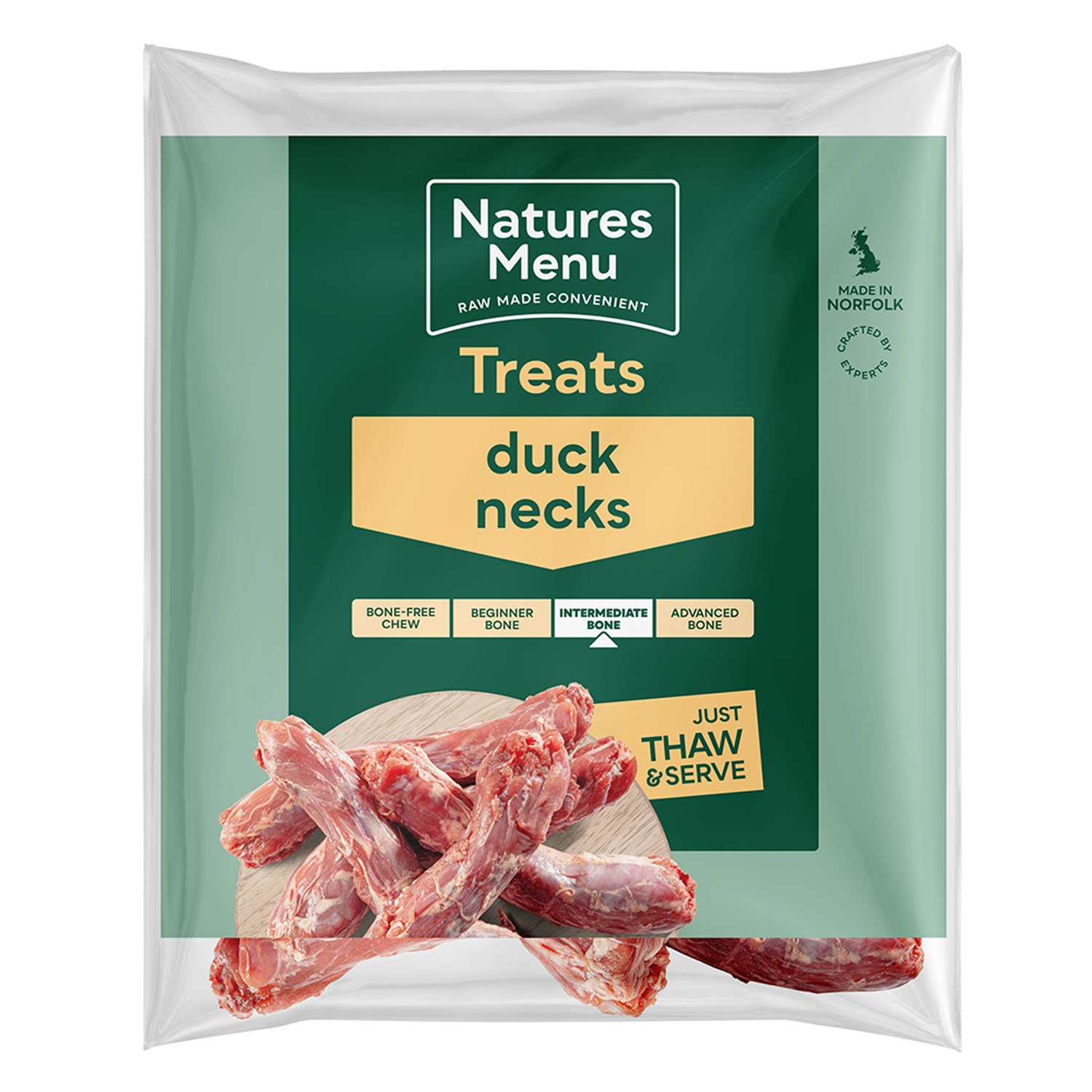 Natures Menu Frozen Dog Treat Duck Neck 6pc