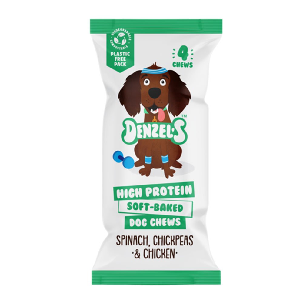Denzels High Protein Dog Chews Spinach Chickpeas & Chicken 10x75g