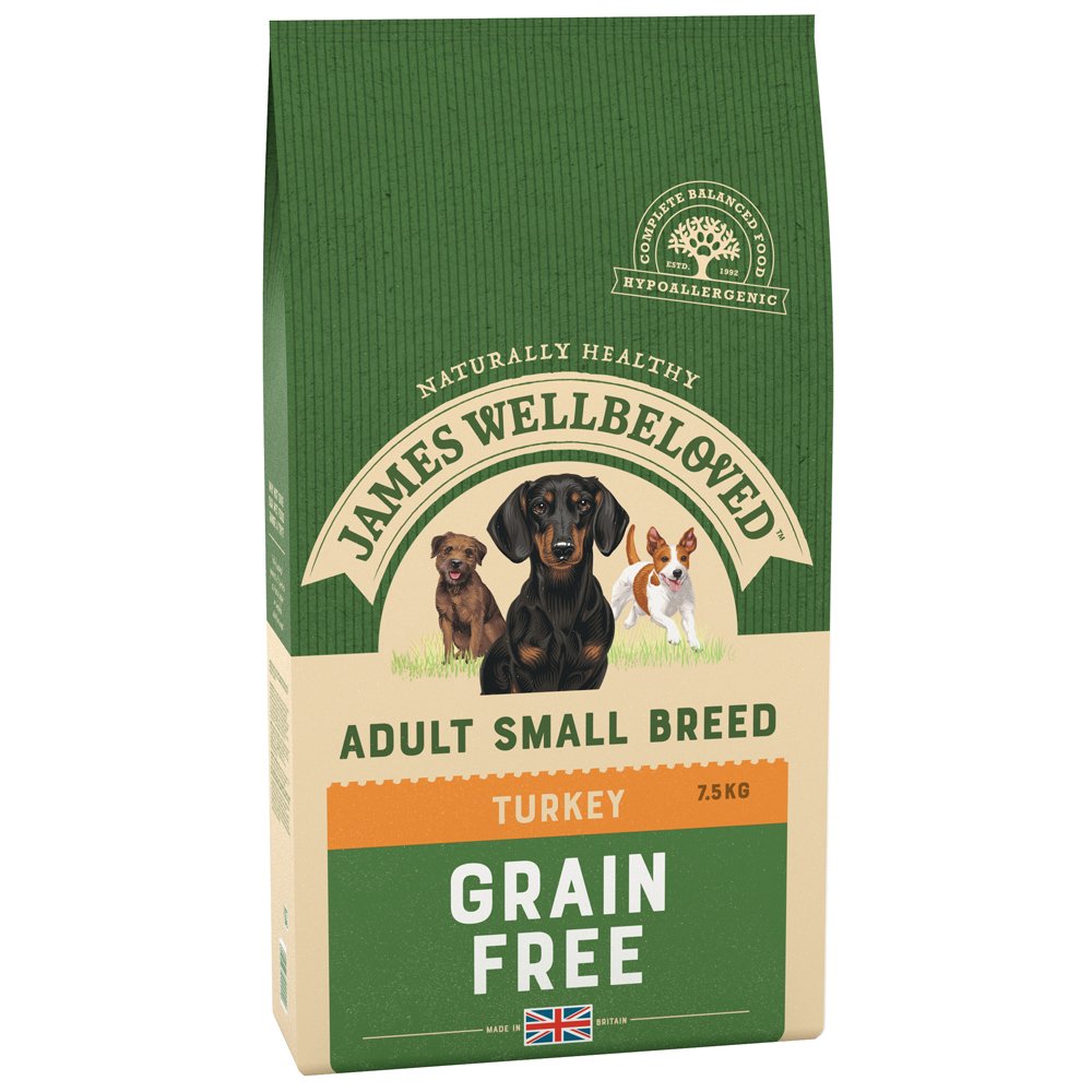 James Wellbeloved Dog Adult Grain Free Small Breed Turkey & Vegetables 7.5kg