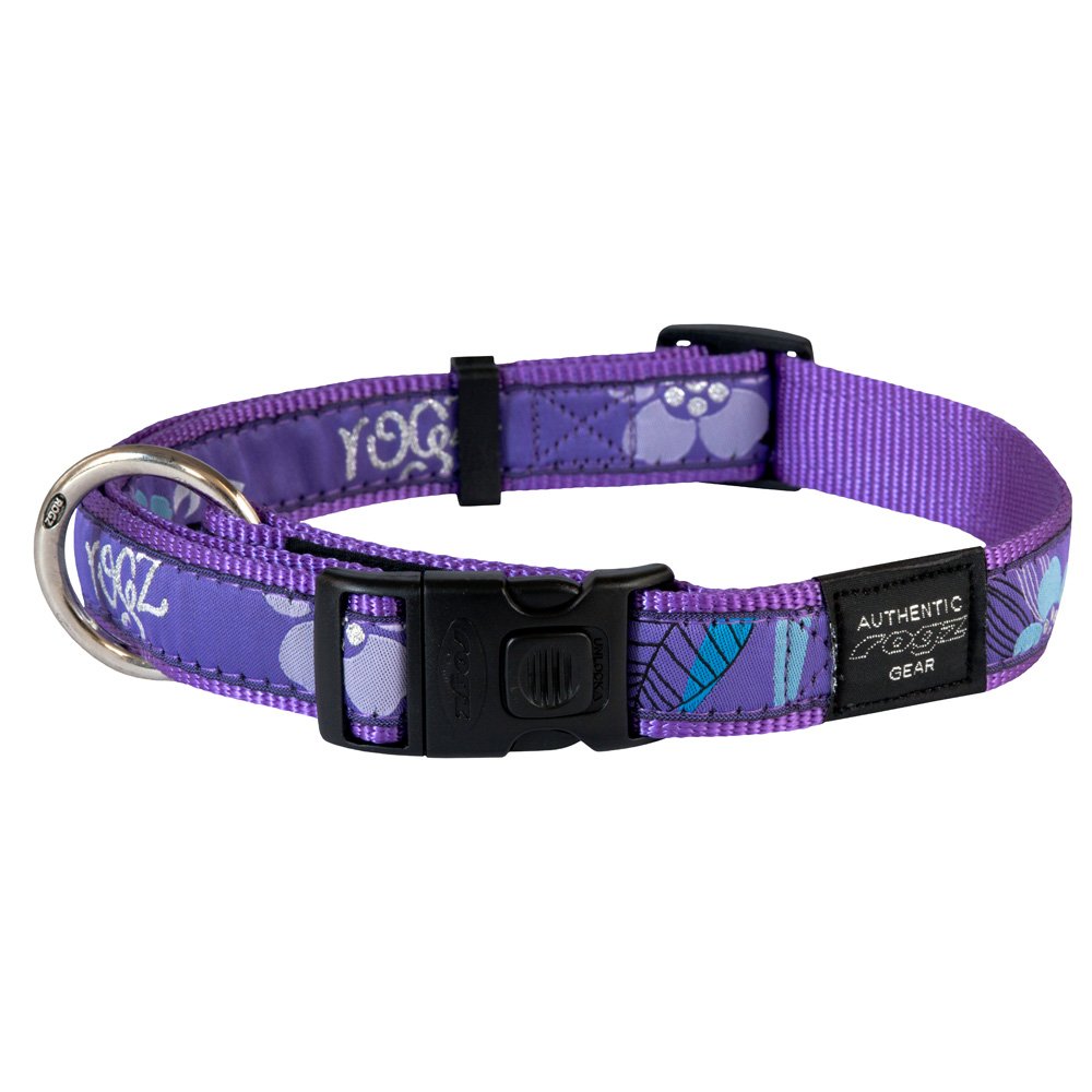 Rogz Fancy Dress Fancy Dress Side Release Collar Purple Forest 25mm Extra Large - Special Order Item