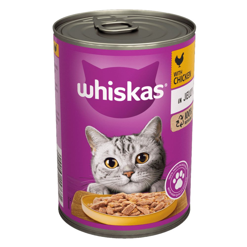 Whiskas 1+ Cat Tin with Chicken in Jelly 12x400g