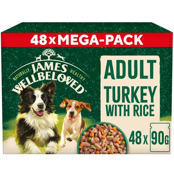 James Wellbeloved Adult Turkey with Rice in Gravy Pouch 48x90g