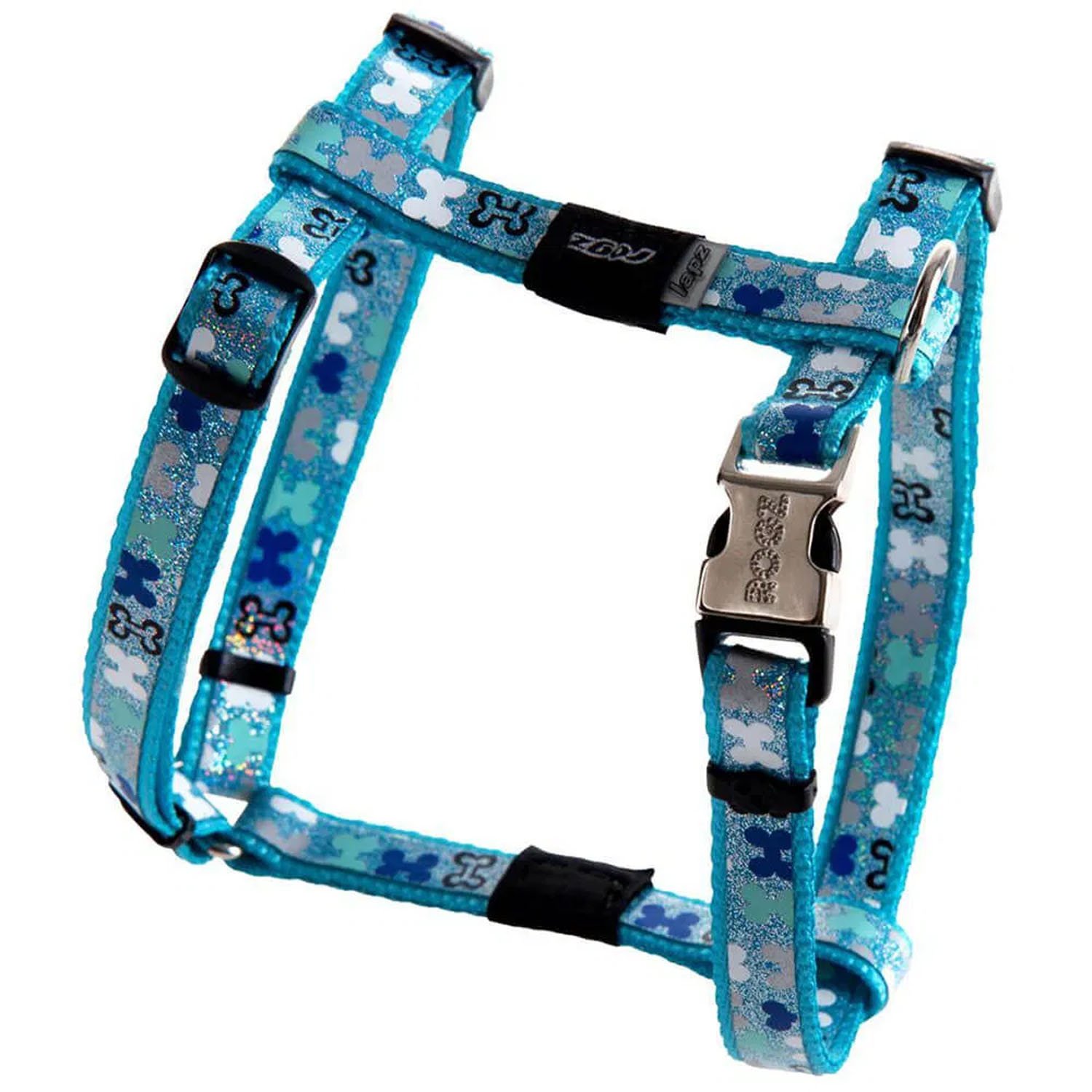 Rogz Lapz Trendy Adjustable H-Harness Blue 8mm Extra Small - Special Order Item