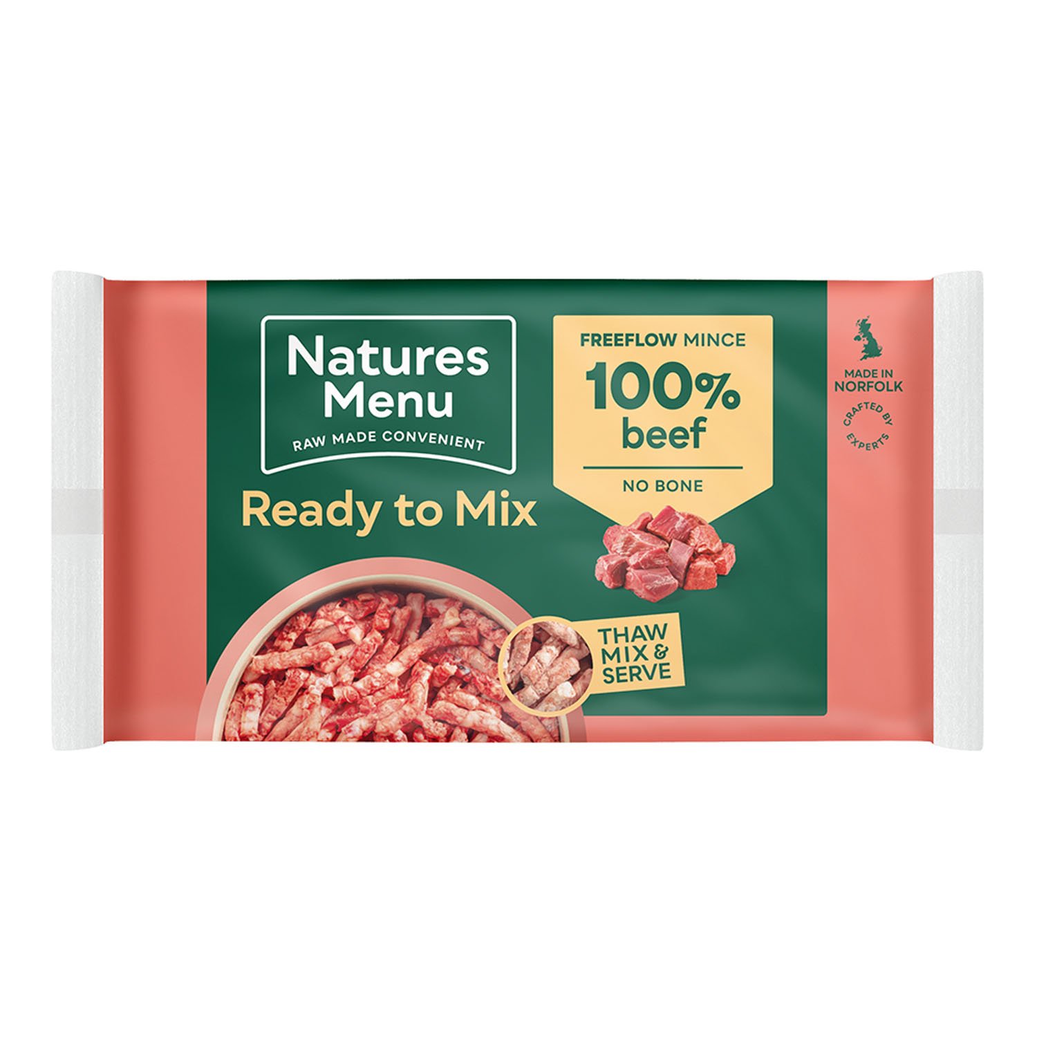 Natures Menu Frozen Dog Ready to Mix Free Flow Beef 2kg