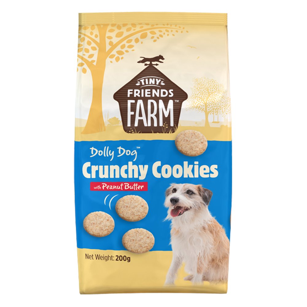 Supreme Tiny Friends Farm Dolly Dog Crunchy Cookies with Peanut Butter 6x200g